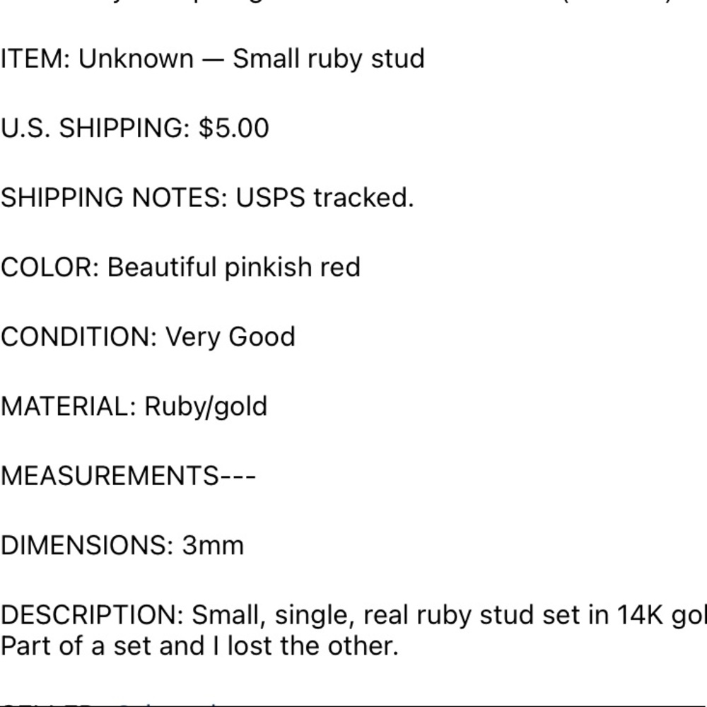 Single Sparkling Ruby Stud Earring 14k And Natura… - image 7